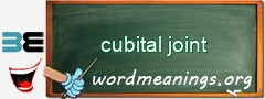 WordMeaning blackboard for cubital joint